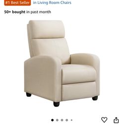 Reclining Chair Beige Linen