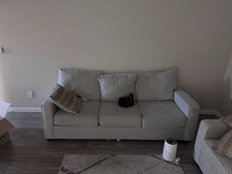 Light Gray Fabric 3-Seat Sofa and love seat