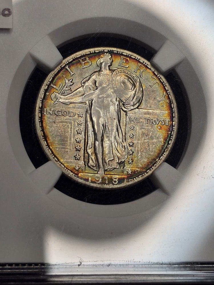 Toned Standing Liberty Quarter