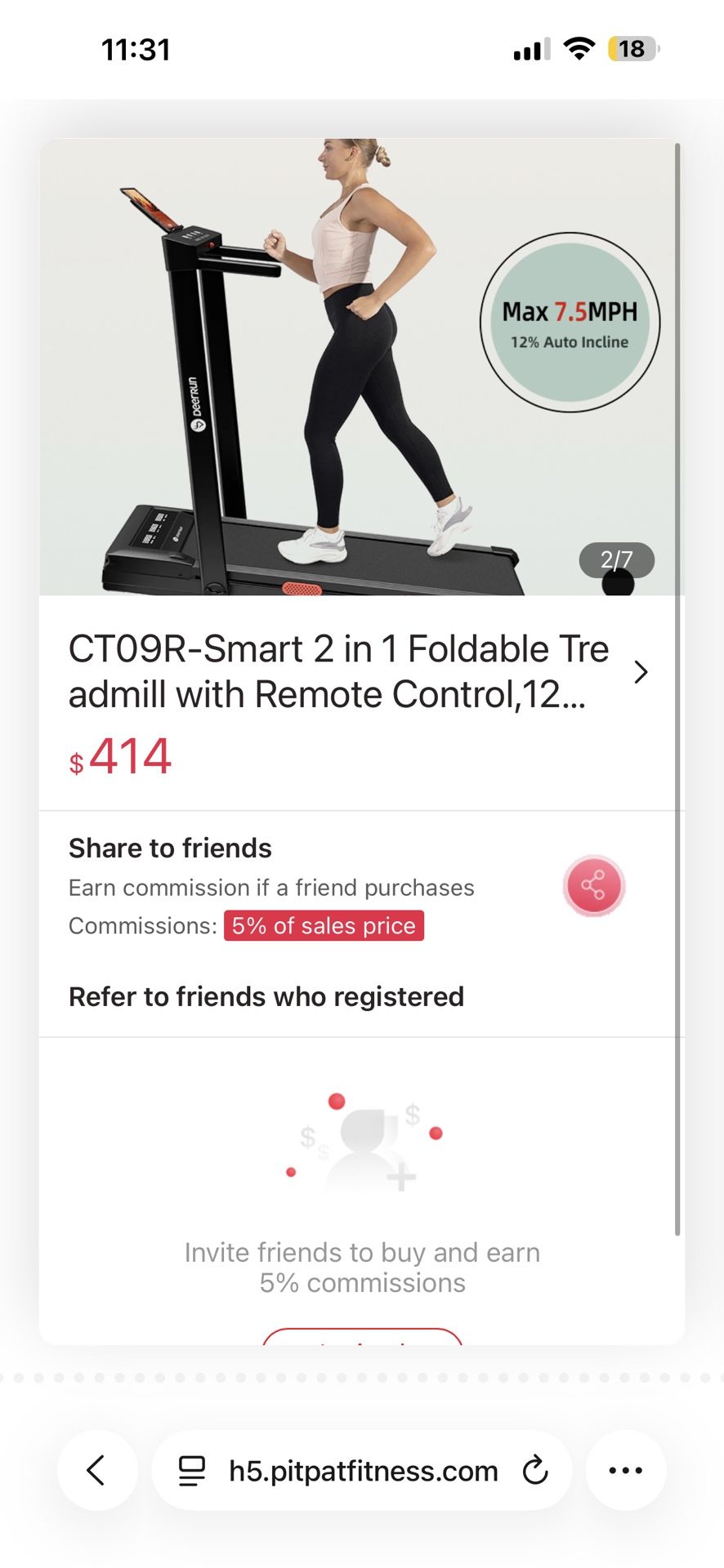 PITPAT foldable Treadmill