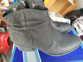 Black suede ankle booties