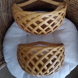 Bamboo Wall Pocket Baskets 