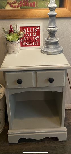 Grey Shabby Chic Night Stand