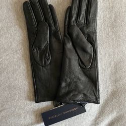 Women’s Adrienne Vittadini Leather/Cashmere Lined Gloves 