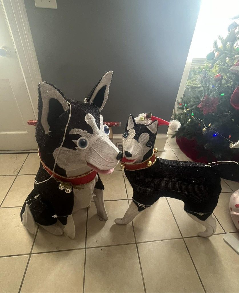 Husky Dogs Christmas Outdoor Ornament