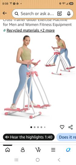 Air Walker Exercise Machine,Home Space Walker Aerobic Stepper
Foldable Elliptical for Small Spaces - Cross Trainer Glider