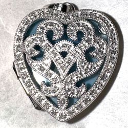 BRAND NEW 14k Solid gold with diamonds locket W 14k White gold necklace