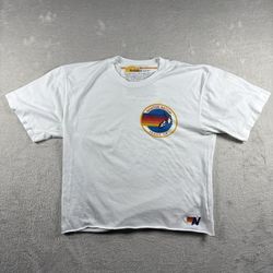 Aviator Nation Boyfriend Tee Women’s Small White Cropped Shirt Logo Grunge#1322