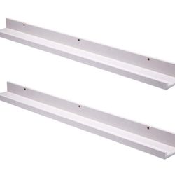 Muzilife 45.3 Inch White Floating Shelves - Set of 2
