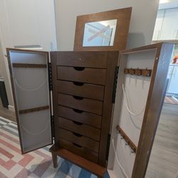 Lightly Used Freestanding Jewelry Armoire 