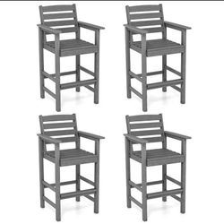 Brand New Patio Barstools Resin Iron Frame 6 Pcs