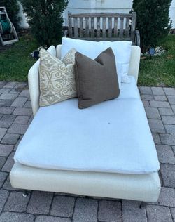 Sofa Chaise Beige and White…Delivery Extra