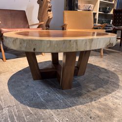 Solid Wood Round Coffee Table 