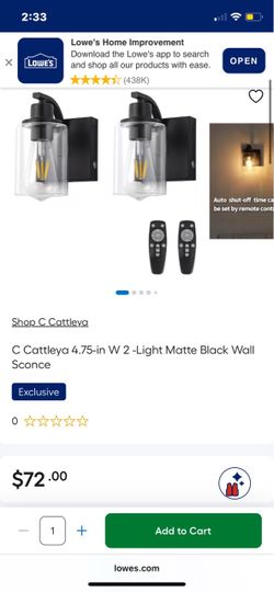 C Cattleya Matte Black Wall Sconce 2-Pack