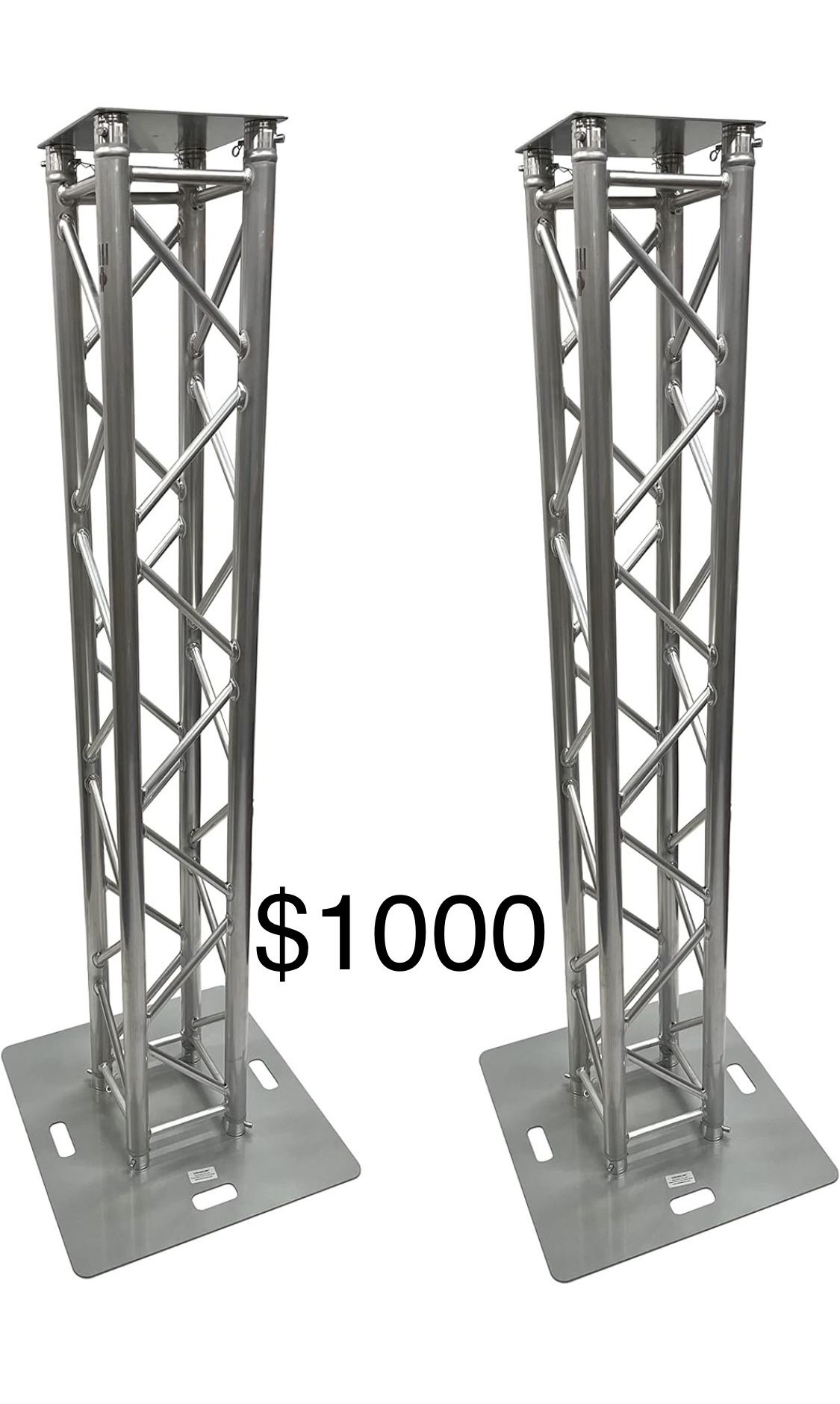 Two 6.65 Tall Aluminum Truss System. $1000