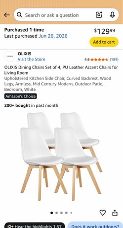 Dining Chair C-1190-4P-WT in Box