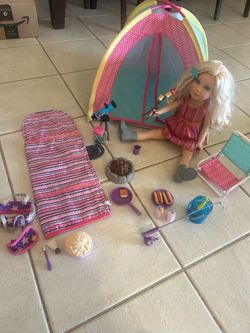Journey Girls Doll with Camping Set and Sleepover Set