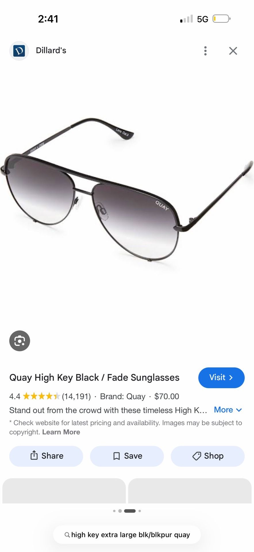 Sunglasses NEW Quay $45