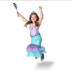 Little Mermaid Princess Ariel Seashell Music Box Girls Sz4 Costume Songs Dress