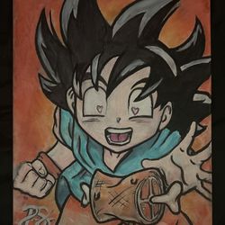 Acrylic painting of SonGoku