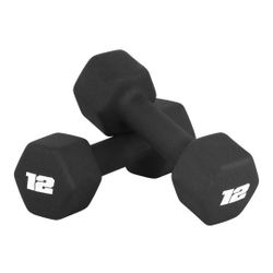 CAP Barbell Neoprene Dumbbell Weights 12 Lbs Pair Black 