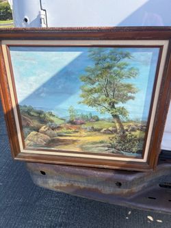 Framed Landscape Oil Painting