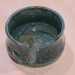 Pottery yarn bowl 6" wide 3.5" tall