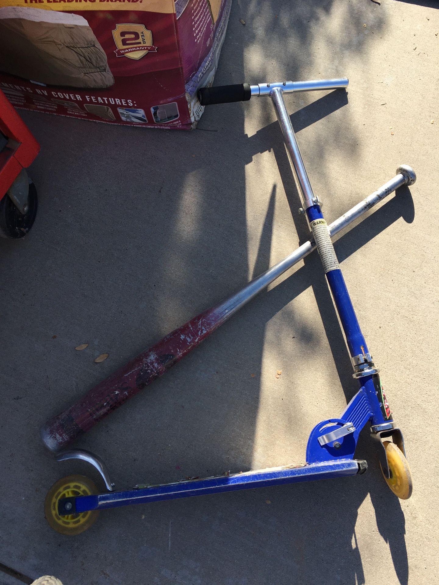 Kids Scooter And Metal Baseball Bat