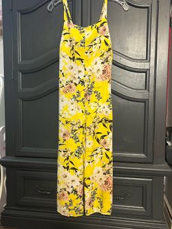 Cotton on Yellow floral pants jumpsuit sz XS