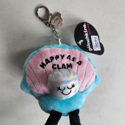 Punchkins "Happy as a Clam" plush bag charm