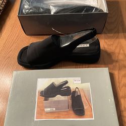 Bandolino Black Sling Back Open Toe Shoes 10M