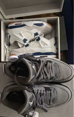 Air Jordan 4 Cool Grey and SB Navy