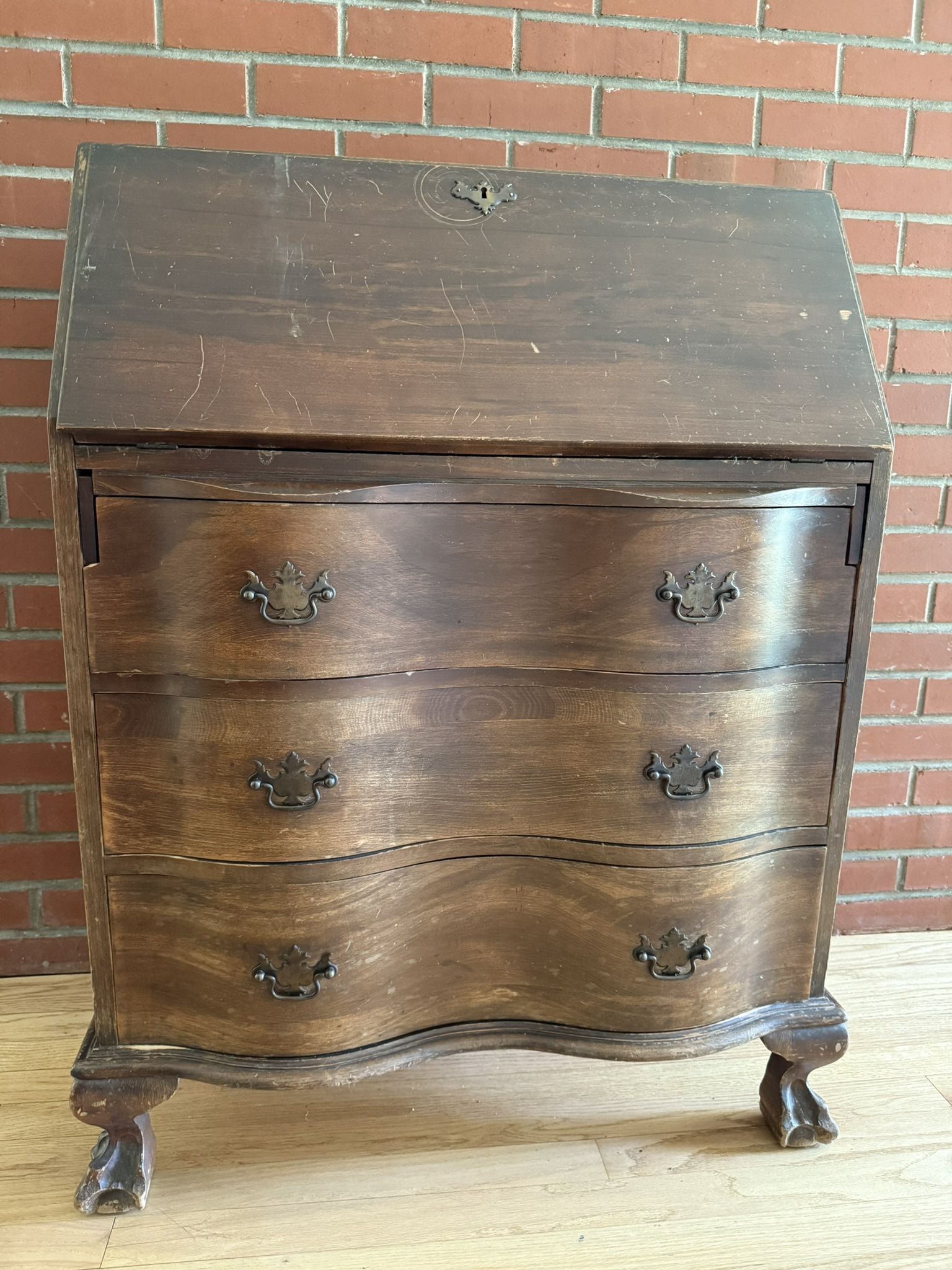 Antique Drop-Front Secretary Desk 1940’s