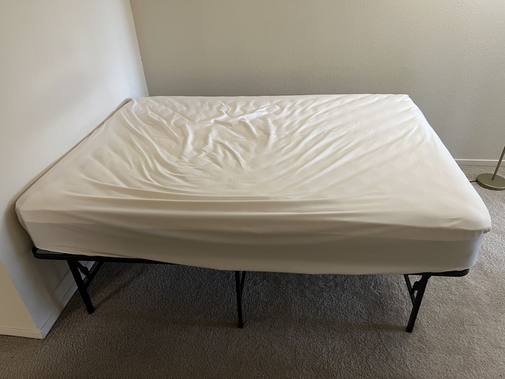 Full-size Bed Mattress with Cover and Frame