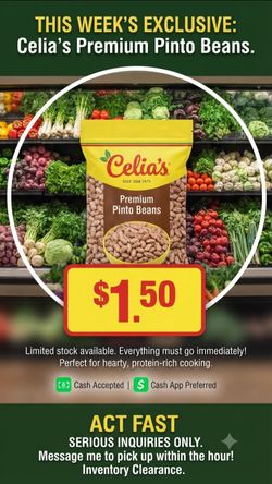Brand New 1lb Bag of Celia’s Premium Pinto Beans - $1.50