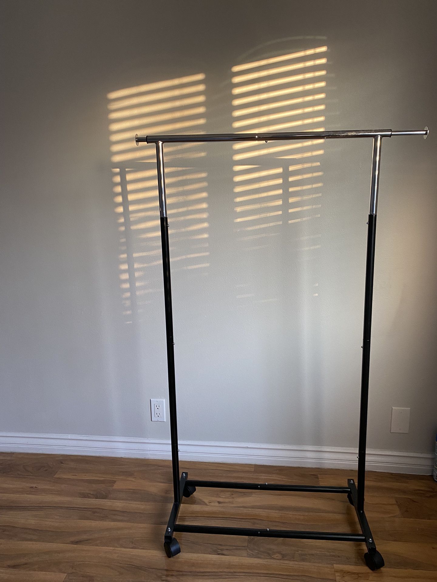 Rolling Clothing Rack with Wheels Compact Adjustable Height