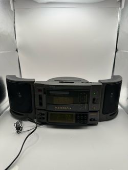 Vintage Yorx AM/FM Radio Cassette Player Alarm Click Fold Out Speakers READ