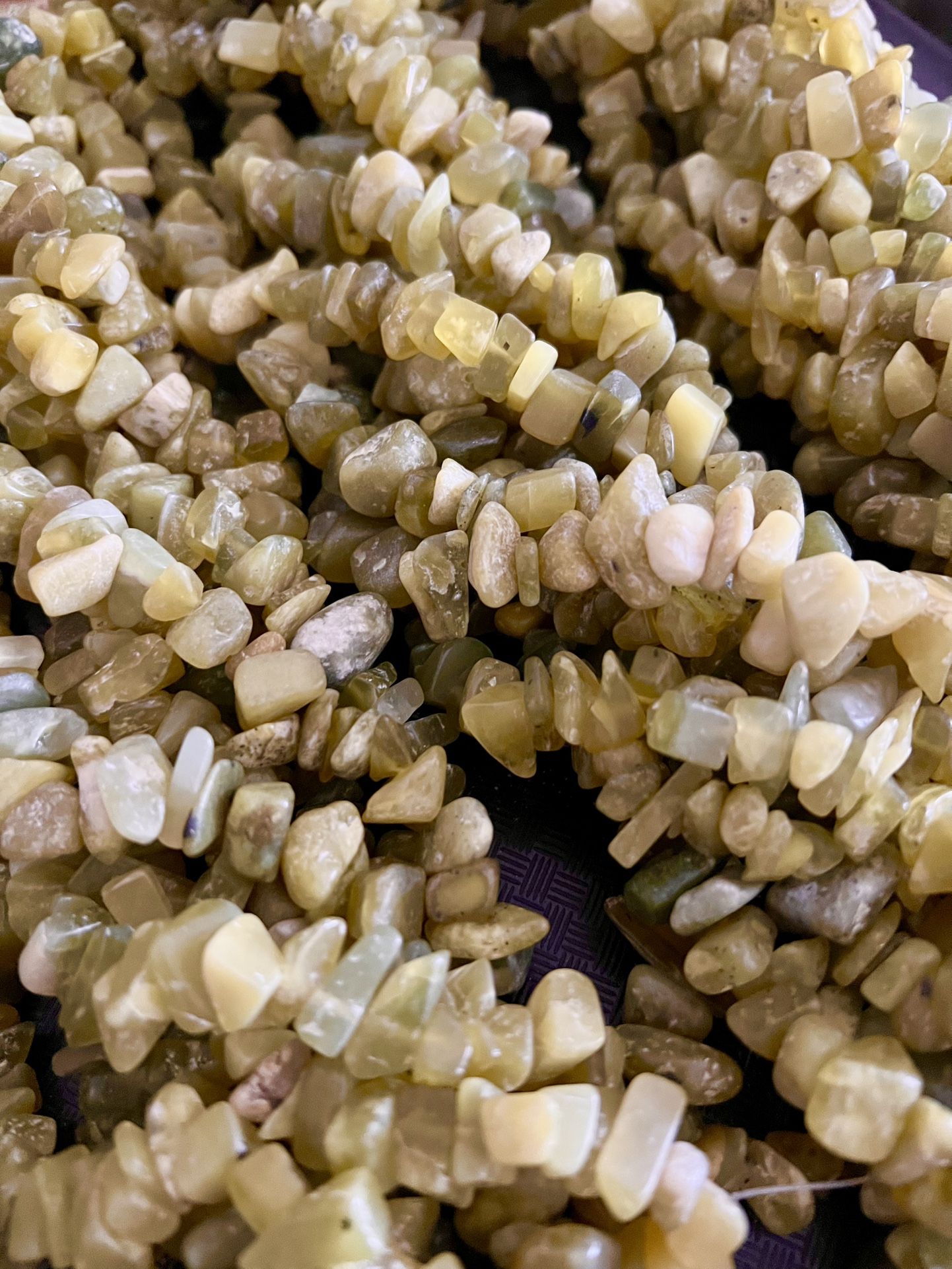 Olive Jade Chip Beads For Jewelry Making 