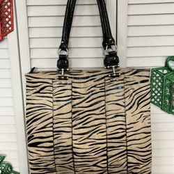 Used Original Vintage Tiger Faux Fur Tote Bag