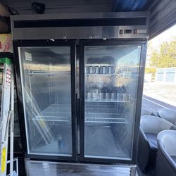 2 Door Fridge Stainless Steel Glass Door