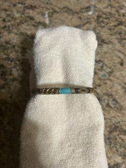 NEW! Black Gold Turquoise Enamel Bangle Bracelet