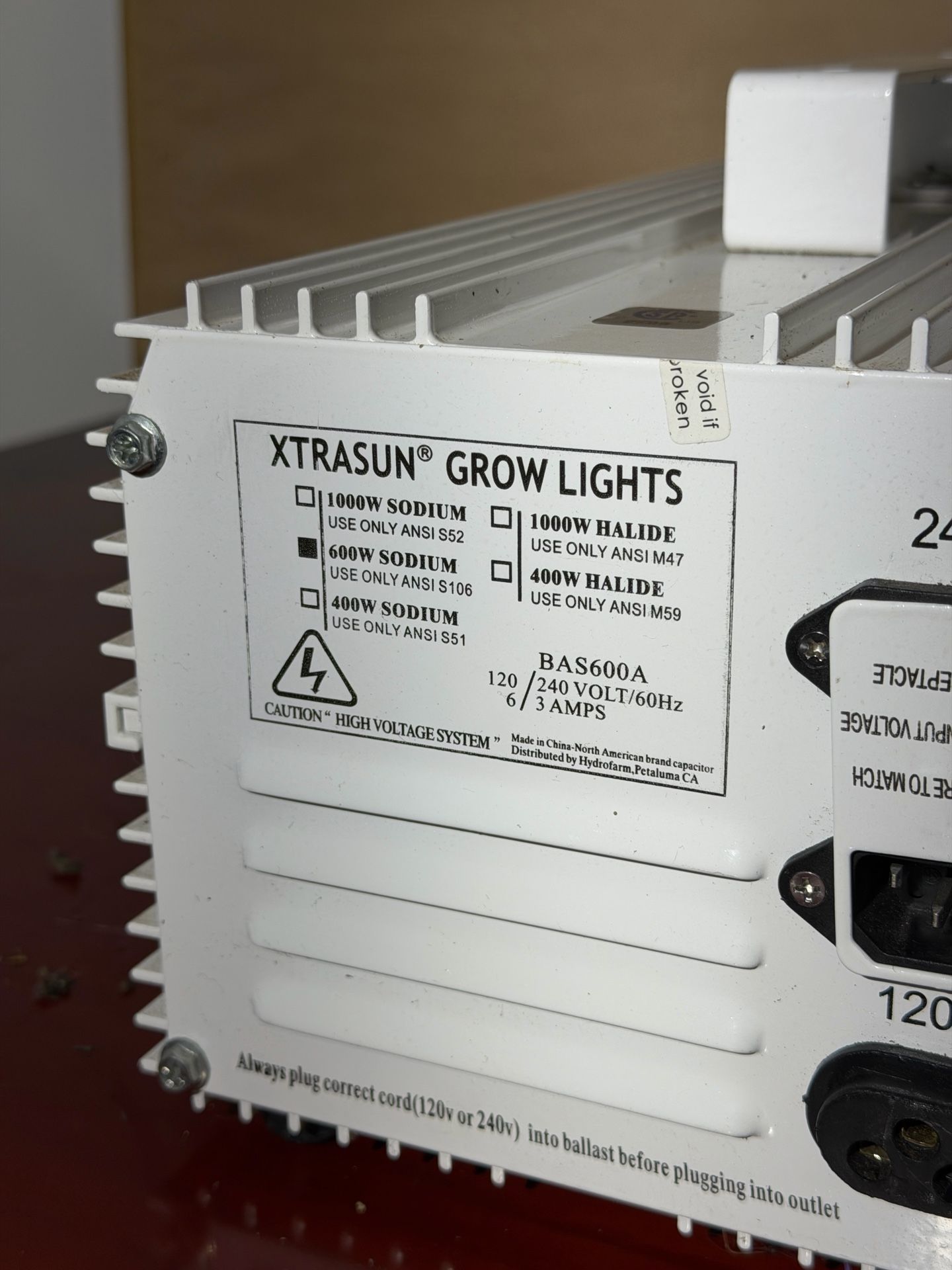 XtraSun Grow Lights 400W Sodium Ballast 