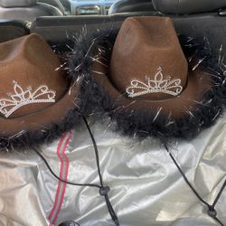 Two Women’s Cowboy Hat With Light Up Tiara $20 each