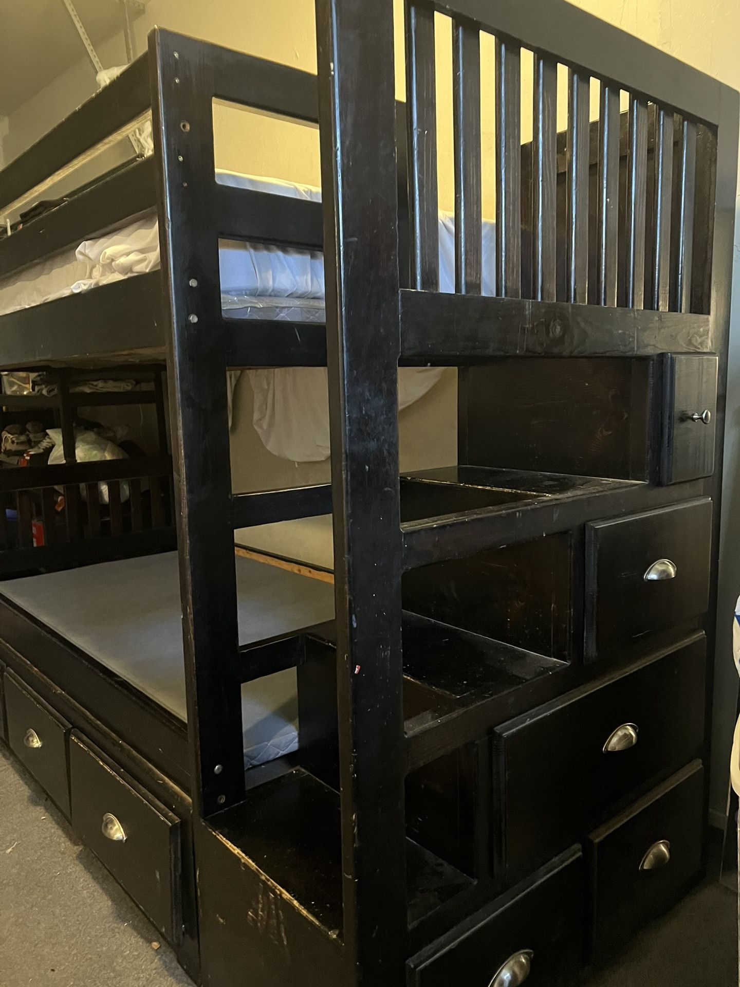 Pine Wood Bunk Beds With Drawers 