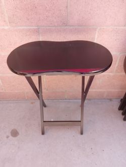 Kidney-Shaped Folding Side Table