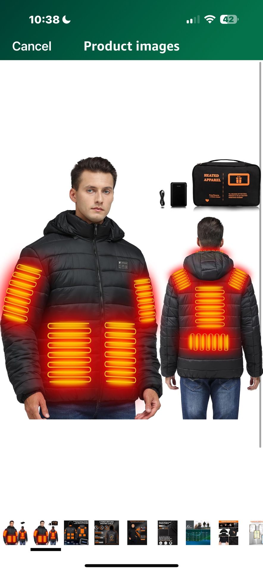 Heated Jackets for Men with 16000mAh Battery Pack Included, Electric Mens Heated Coat Hoodie for Winter