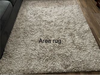 Plush Shag Area Rug – Soft Tan/Beige with Pad