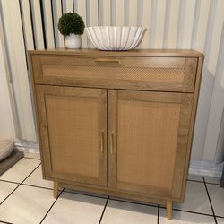 Brand New Modern Boho Rattan Cabinet 