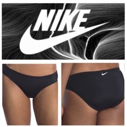 NEW!  Nike solid hipster bikini bottoms in black (6)