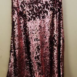 Fully Sequined Pink Skirt 